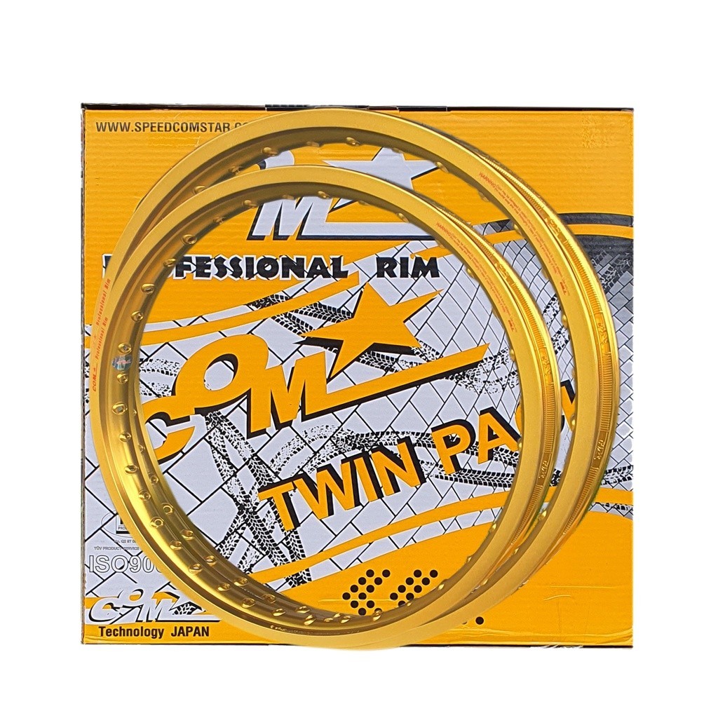 วงล้อ ล้อ17 ล้อโลขอบ17 COM ดาว PRO แท้ ขนาด 1.40-17 1.40-18 สีทอง 1 คู่ สำหรับรถจักรยานยนต์ทั่วไป 23