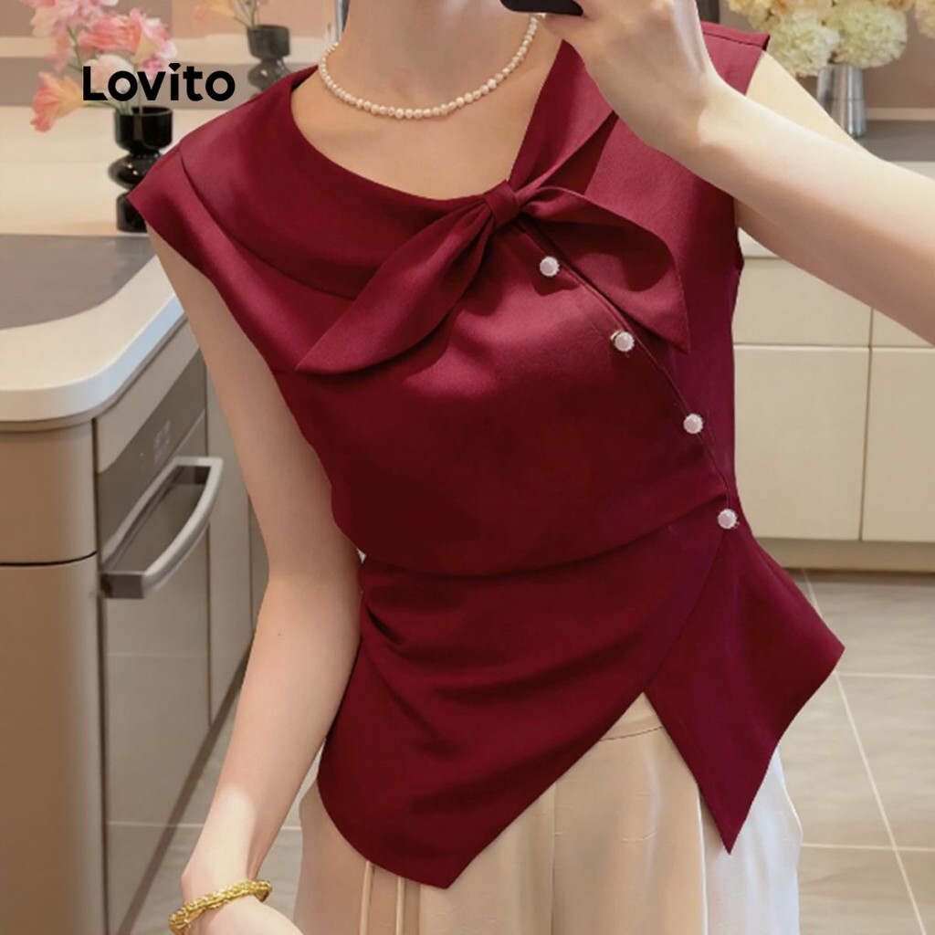 เสื้อเชิ้ตคอกลมทรงhemmetrical - BLB158P2D1278