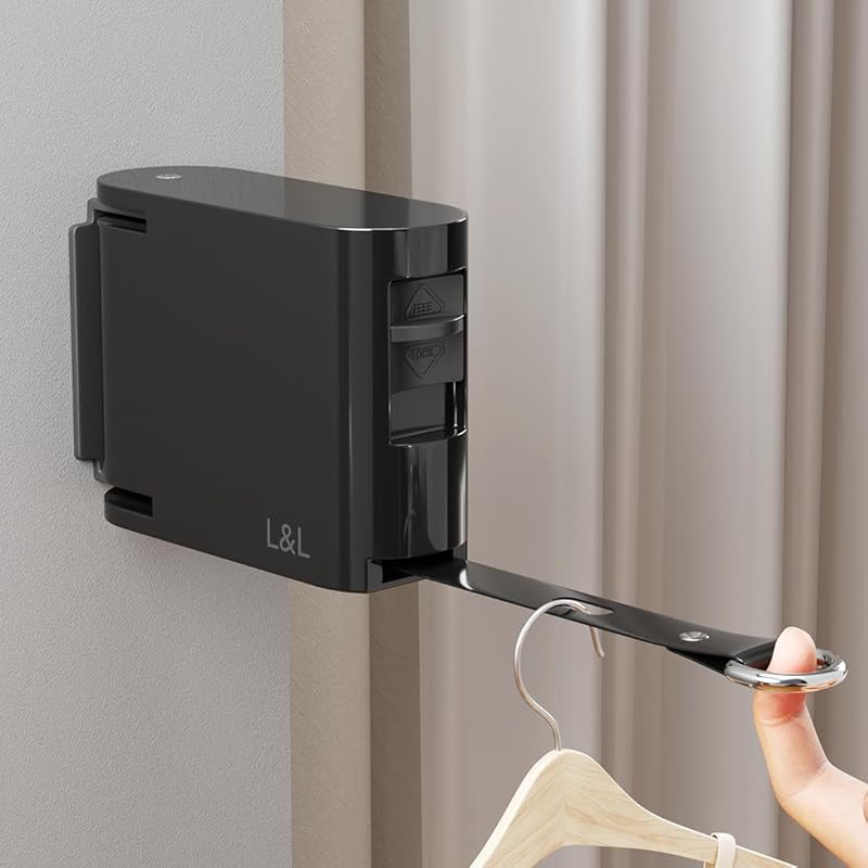 L&L Indoor Clothes Drying Wire - HIUGO Expandable & Non-Sagging Drying Rope for Indoor Use, No Drill