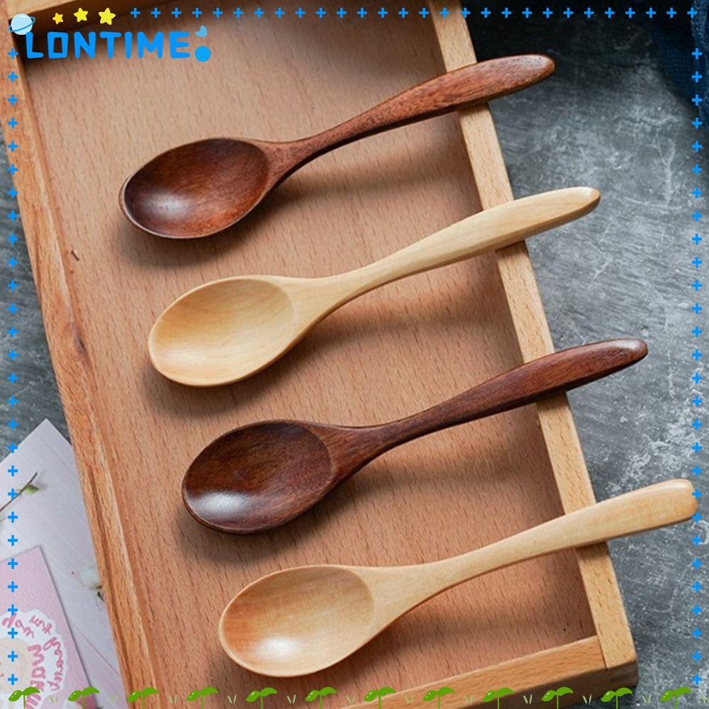 LONTIME ช้อนไม้, ชุดอาหารทํามือธรรมชาติ, เครื่องครัวช้อนส้อมอาหารเย็นคุณภาพสูง