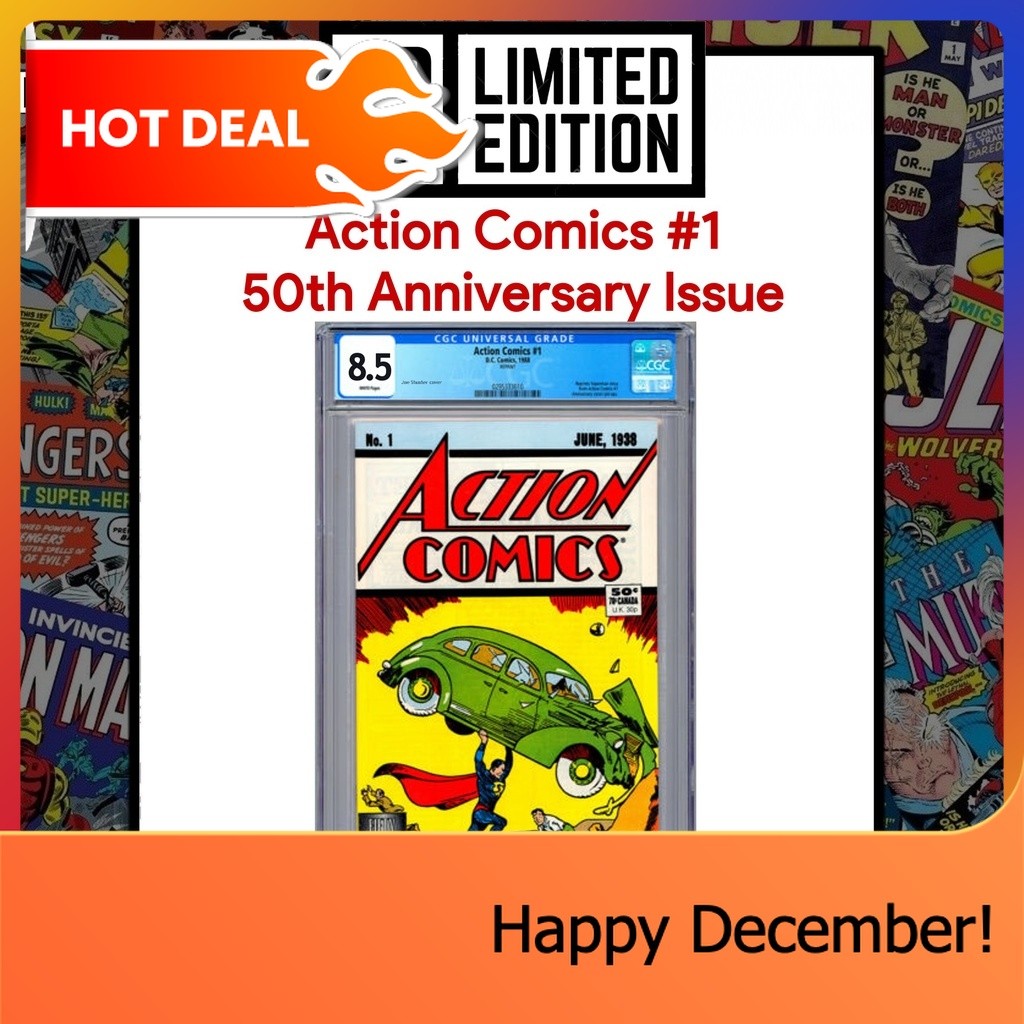 Action Comics #1 (1st Superman) CGC 8.5 - 1988 Anniversary - DC Comic Book ซูเปอร์แมน หนังสือการ์ตูน