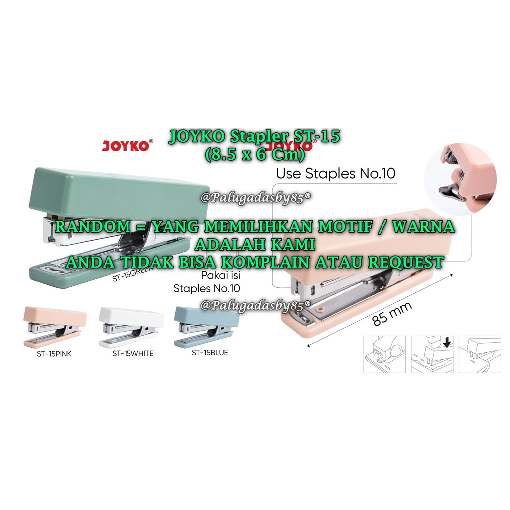 (1 ชิ้น) WHOLESALE JOYKO ST-15 RANDOM Stapler / Joyko ST-15 ST15 Stapler (1 ชิ้น)