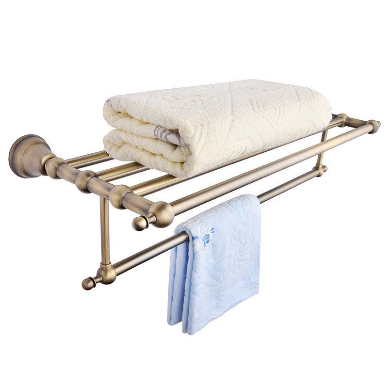 จี้คุณภาพสูงห้องน้ําสังกะสีอัลลอยด์ชั้นวางผ้าขนหนู798 Yaqing ฮาร์ดแวร์คุณภาพสูงโบราณชั้นวางผ้าขนหนูอ