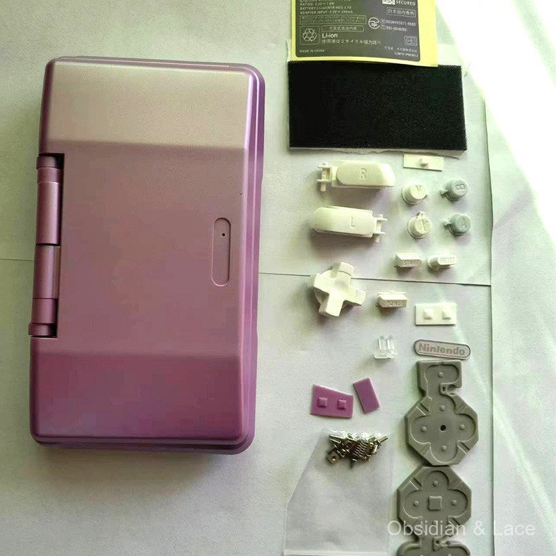 Nintendo NDS Game Handheld Case สีม่วงพร้อมชุดสกรูปุ่มเคสคอนโซลเกมอุปกรณ์เสริม