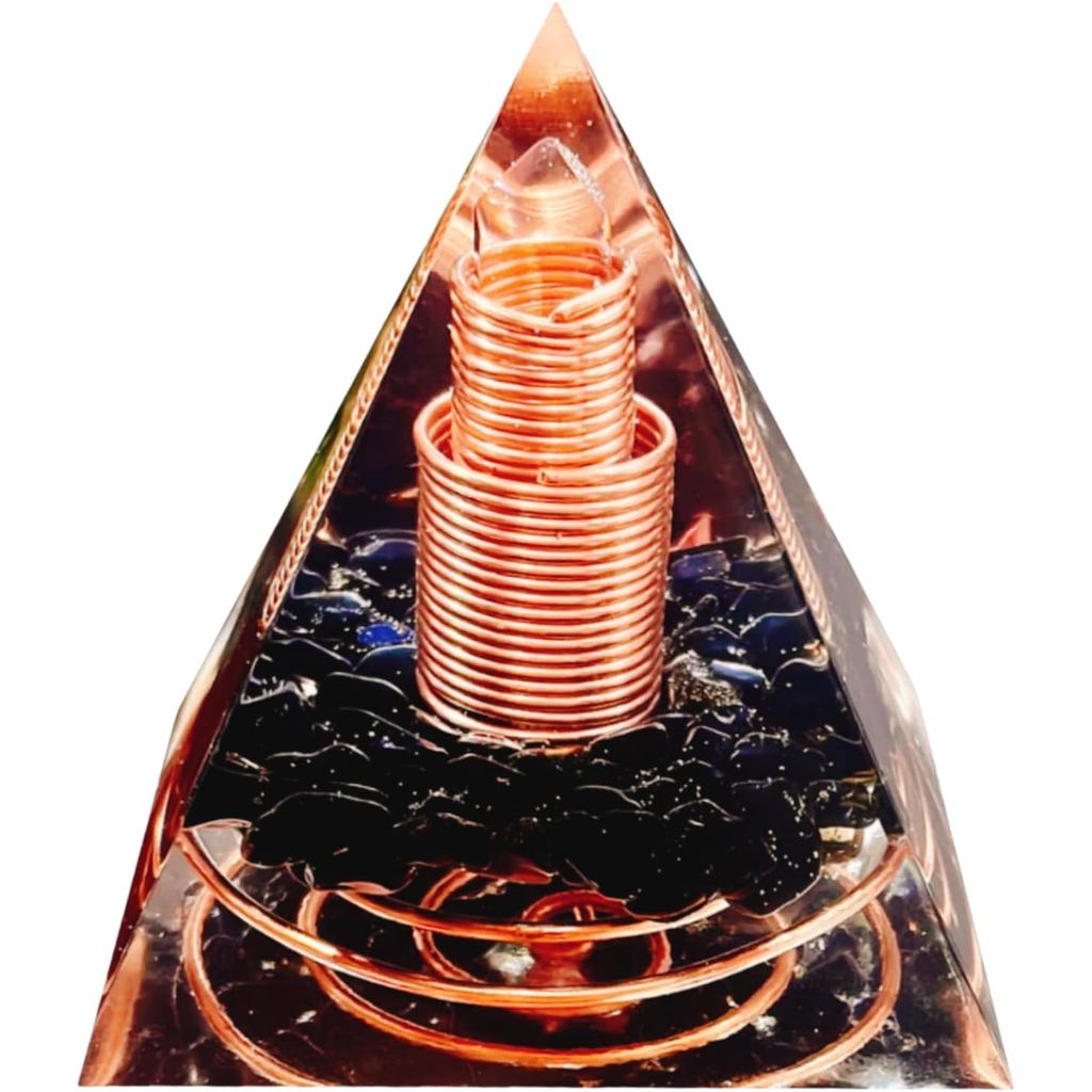 คอลัมน์คริสตัล Orgonite Pyramid, Posiive Energy Obsidian & White Quartz Orgone Crystal Healing Pyram