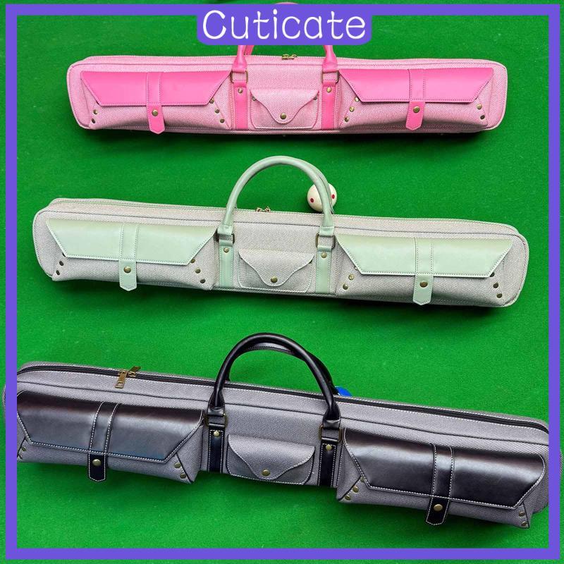 [CUTICATE] Pool Cue Case,Snooker Cue Carrier แบบพกพาเก็บบิลเลียด Sticks กระเป๋าสําหรับ 1/2 ไม้สนุ๊กเ