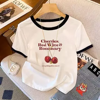 เสื้อสาวอวบสีชมพู ฤดูร้อนหวานเย็นสวมใส่เสื้อผ้าผู้หญิงสามารถเกลือหวาน และเซ็กซี่ฮอลิเดย์หน้าแขนสั้น เสื้อ ผ้า แฟชั่น ราค