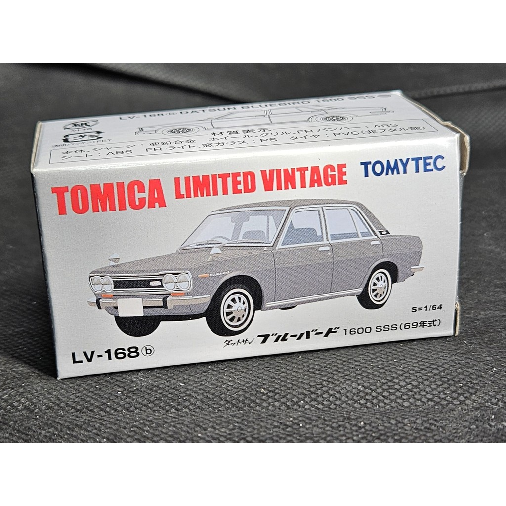 TOMYTEC TLV LV-168b Darnzan Blue Bird 1600 SSS Metallic Silver Color Photographed, Original Box Comp