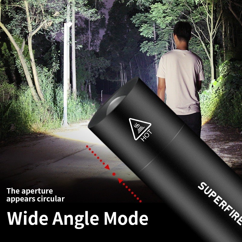SUPERFIRE S11-F ไฟฉายซูมได้ 2W รีชาร์จได้ แบบพกพา แบบทัคติคัล สำหรับงาน แคมป์ปิ้ง เดินป่า ขี่จักรยาน ตกปลา - รูปที่ 3