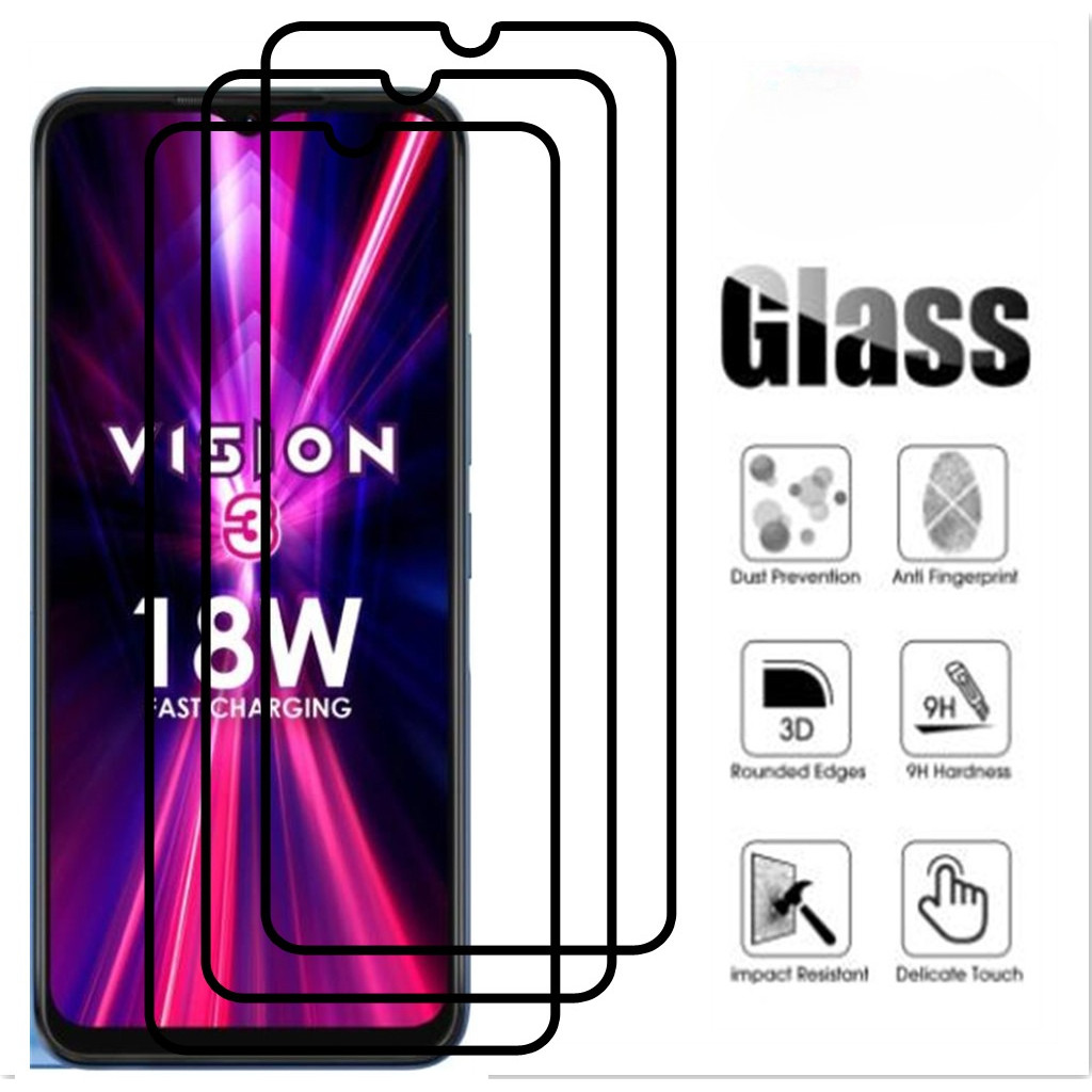 TEMPERED GLASS 5D 9D ITEL VISION 1 / VISION 1 PRO / VISION 2 / VISION 3 / VISION 3 PLUS / VISION 5 F