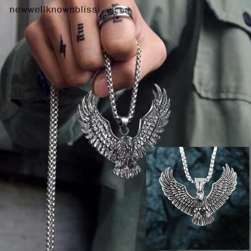 Newwellknownbliss Punk สัตว์ Fly Eagle จี้สร้อยคอสําหรับชาย Hip Hop Rock Chain สร้อยคอเครื่องประดับ 