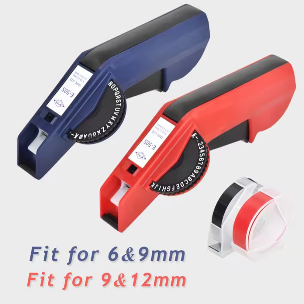 Motex E-5500 E505 คู่มือ Label Maker E5500 ชุด 6/9/12 มม. DYMO 3D นูนเทปสามารถแทนที่ 1610 12965 1540