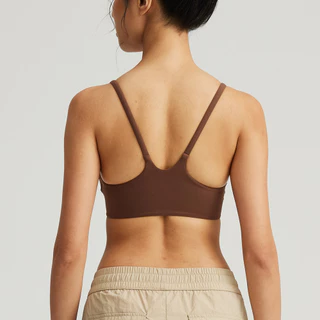 AirActive Sports Bra Thin Strap V-Back Bra with Chest Pads for Running Fitness Yoga