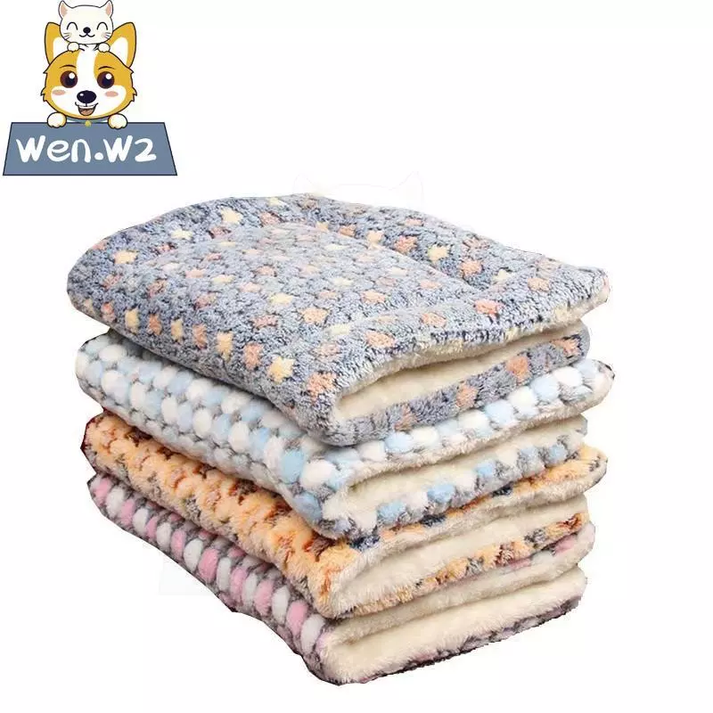 wen.W2 แผ่นรองสัตว์เลี้ยงแบบหนา พร้อมผ้าห่มสำหรับฤดูหนาว สำหรับแมวและสุนัข แผ่นรองนั่งสำหรับสัตว์เลี้ยง