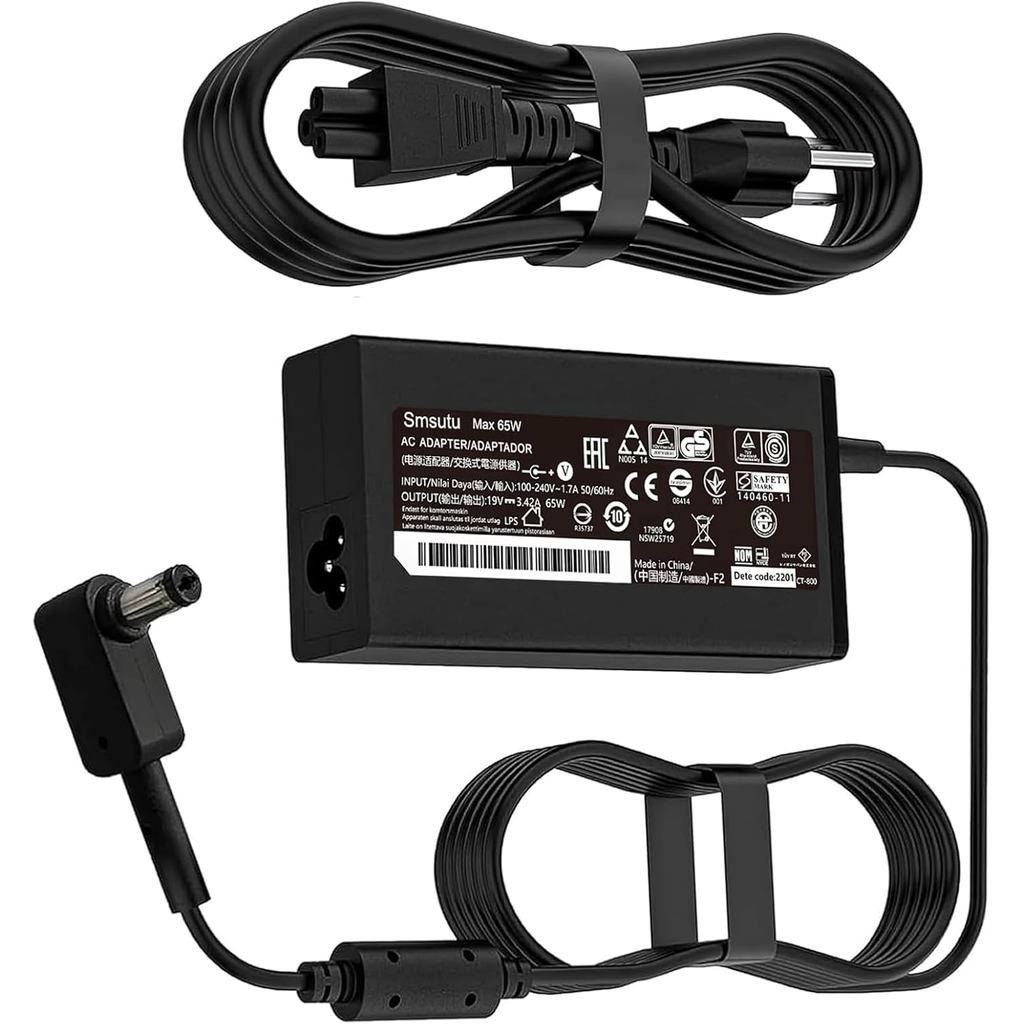 N19C3 N16Q2 N19C1 E15 E5 E1 ES1 65W 5.5 * 1.7mm Laptop Charger Compatible with Acer Aspire A515-43-R