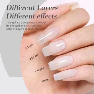 【Local】BORN RRETTY 15ml Milky Jelly White Gel ยาทาเล็บ Ice Clear Nude สีชมพูสี UV Soak Off เจลเคลือบเงาเล็บหยกเจล