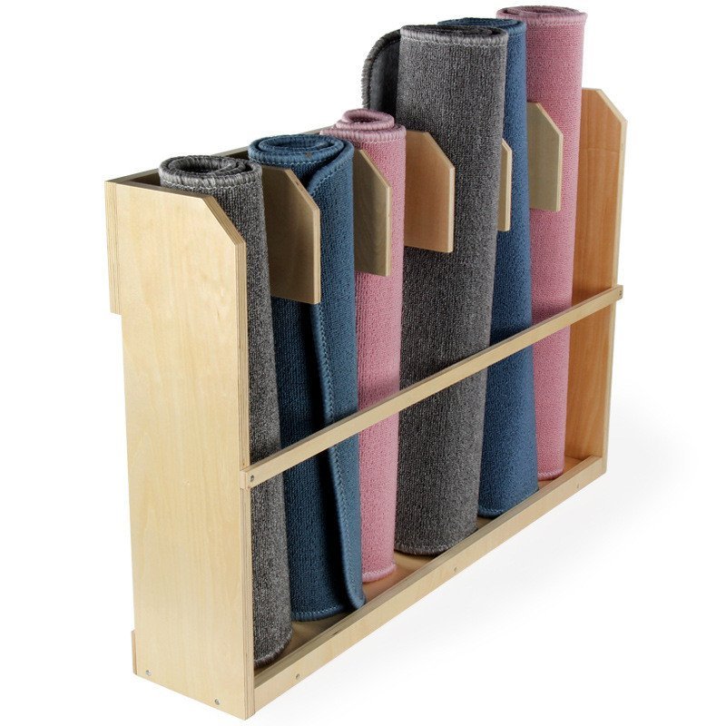 ทํางานผ้าห่มช่วยสอนอุปกรณ์การดําเนินงานผ้าห่มMontessori Lifeพรมชั้นวางตู้เก็บทุกวันMontessoriไม้B4X