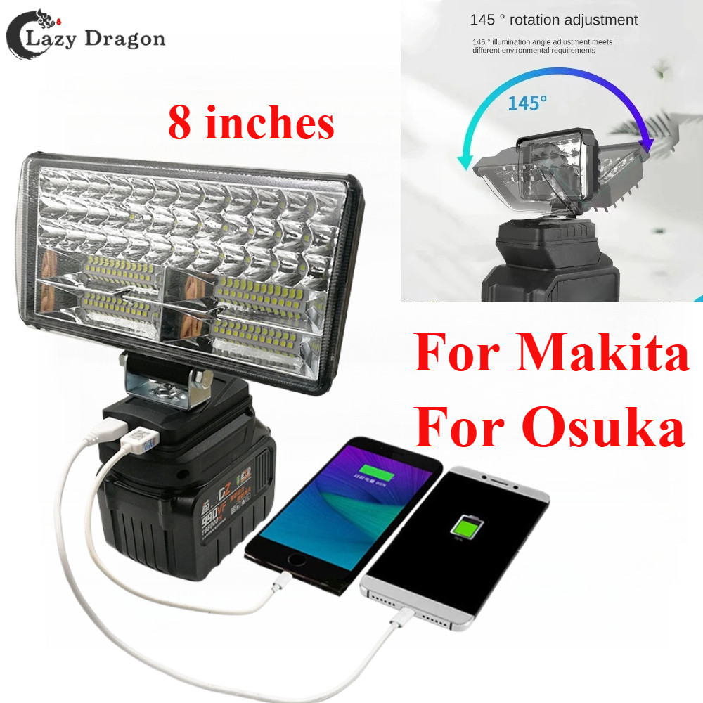 2026เหมาะสําหรับแบตเตอรี่ Makita/Osuka 18V ไฟตั้งแคมป์กลางแจ้งแบบพกพาไฟฉายที่แข็งแกร่ง 18V USB ชาร์จแบตเตอรี่ Makita ไฟฉุกเฉินบ้าน กําลังไฟ ou