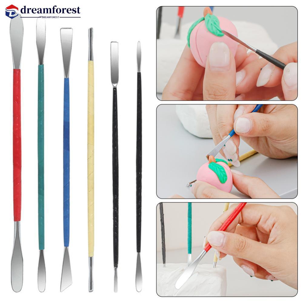 DFS 6 ชิ้น/เซ็ต สแตนเลส ดินปั้น ดินเซรามิก ปูนปลาสเตอร์ แกะสลัก ชุด DIY งานฝีมือ