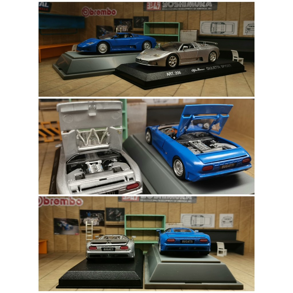 [สต๊อกพร้อม] 1 43 Full Open revell revell Bugatti eb110 & eb110 ss Double Car Packaging Sale Used Ca