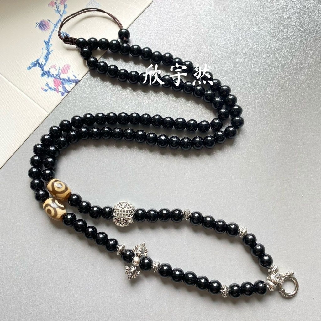 เสื้อกันหนาวสีดำหิน ดีไซน์เก้าหางฟ็อกซ์ พร้อมสร้อยคอลายเก้าหาง สำหรับผู้ชายและผู้หญิง NFG25