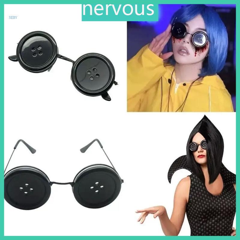 อุปกรณ์คอสเพลย์ NERV Coraline พร้อมปุ่มตาและแว่นตาสำหรับฮาโลวีนและงานเลี้ยงแฟนตาซี