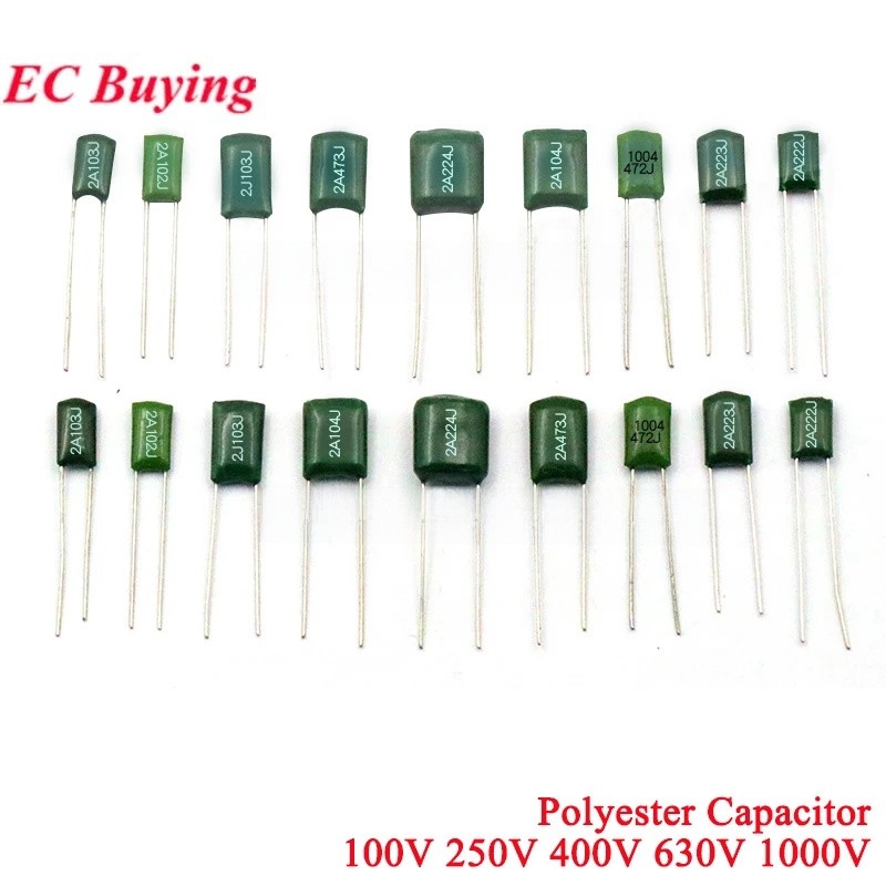 20-100 ชิ้น 100 โวลต์โพลีเอสเตอร์ฟิล์มตัวเก็บประจุ 330PF 470PF 560PF 102 222 472 103 223 333 473 104