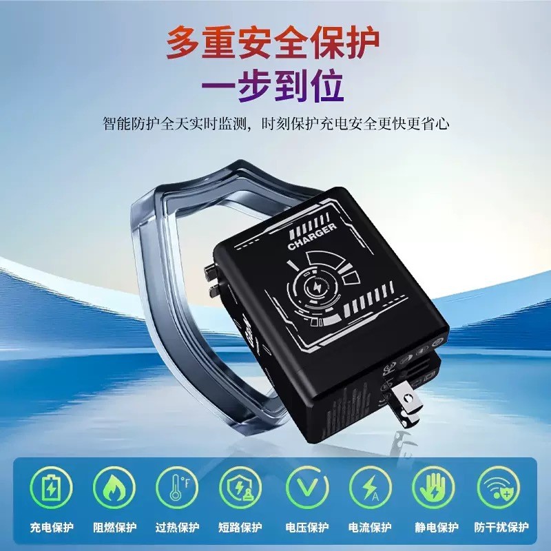 แบบพกพาสายคู่ GaN Wall Charger 120W High-Power Fast รูปที่ 3