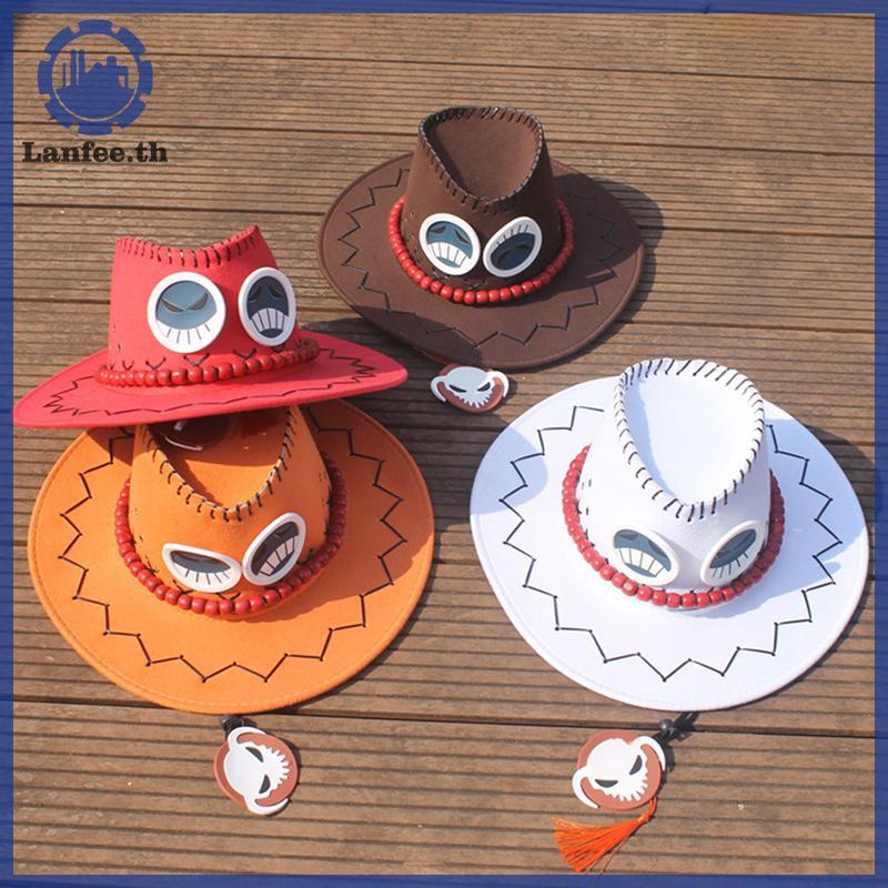 NFE One Piece Portgas D Ace หมวกอะนิเมะคอสเพลย์คาวบอยหมวกสําหรับผู้ชายผู้หญิงเด็ก N