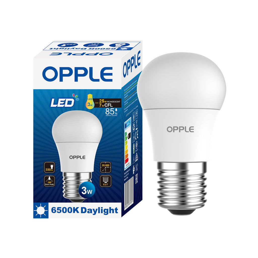หลอดไฟ LED E27 3W Daylight OPPLE รุ่น E1P45-E27-3W-DLCTV7