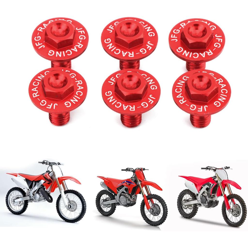 AnXin CNC อลูมิเนียม 6 PCS Mudguard กลับหัว Damping ส้อม Guard Bolt สําหรับ CR125R CR250R 97-07 CRF2