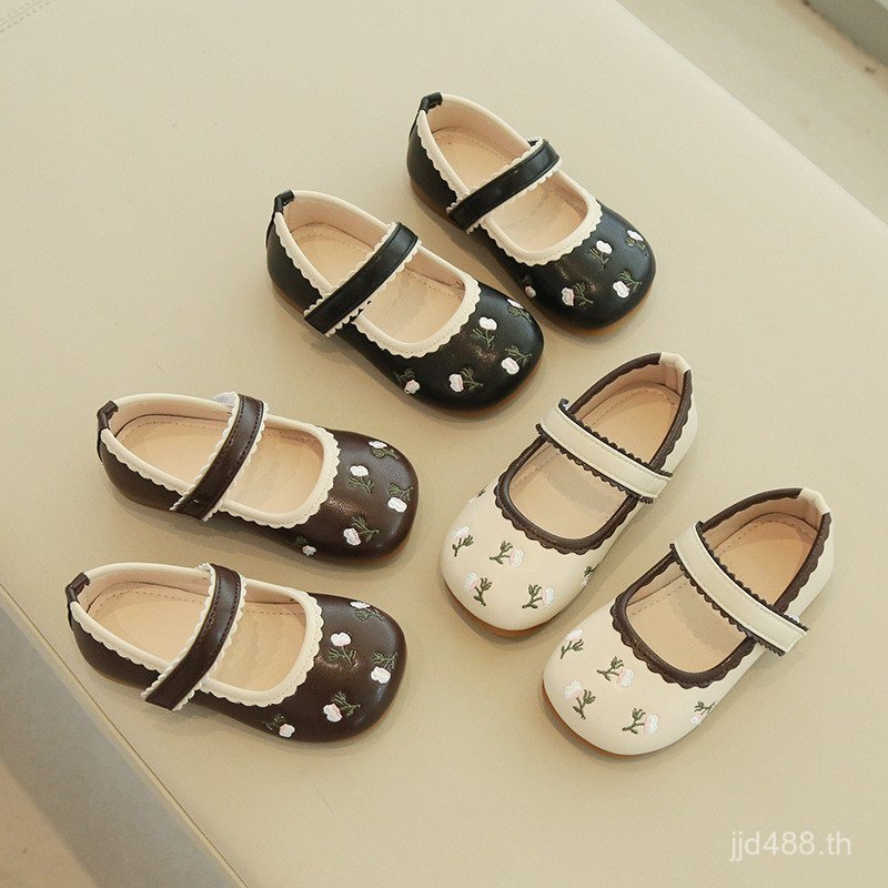 รองเท้าหนังปัก soft-soled สไตล์จีน เหมาะสำหรับเด็กเล็กในฤดูใบไม้ร่วง CJ8M