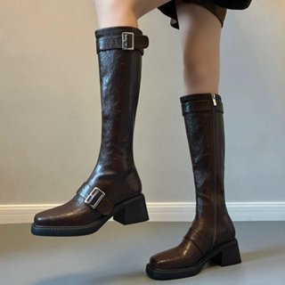 รองเท้าบูทสแควร์ toe สำหรับผู้หญิง ออกแบบมาเพื่อความสะดวกสบา…