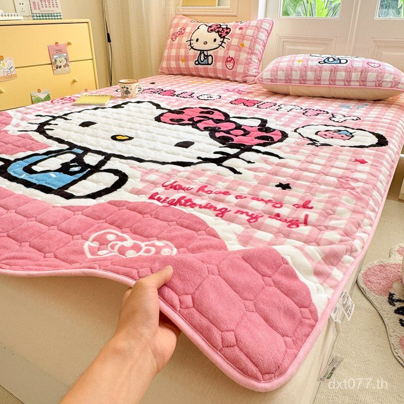 ที่นอนสดนมกํามะหยี่น่ารักหอพักที่นอนหนานักเรียนสามชิ้นชุดนักเรียนครัวเรือนที่นอนเบาะนุ่มเดี่ยว 3NTW