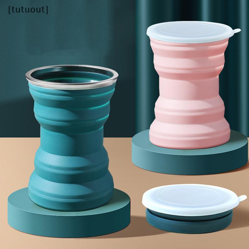 [tuout] ถ้วยน้ํากระติกน้ําพับได้ 320 มล. ถ้วยกาแฟซิลิโคนพับได้ แก้ว VN