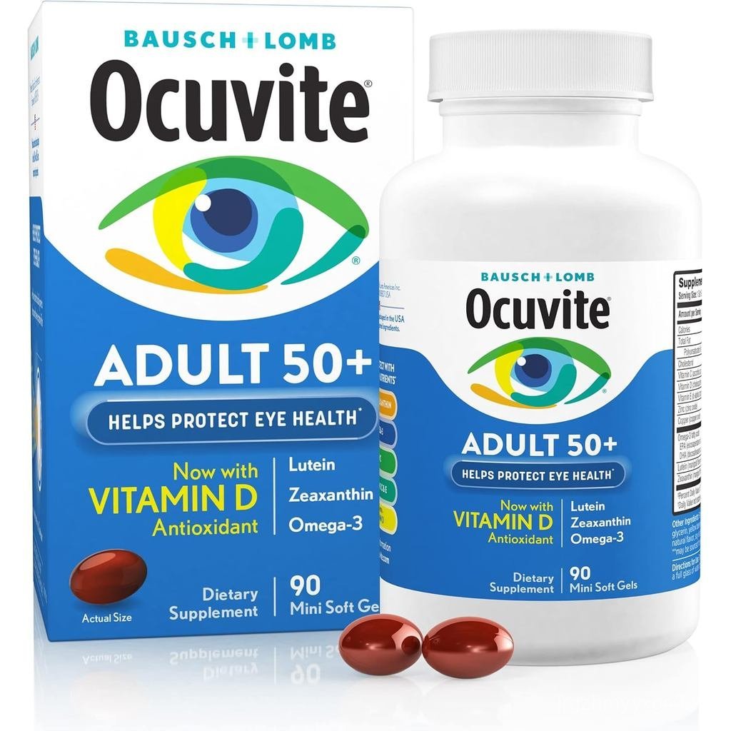 Ocuvite 50+ อาหารเสริมวิตามินและแร่ธาตุรอบดวงตา, วิตามินรวมสําหรับ Vision & Ocular Health with Omega