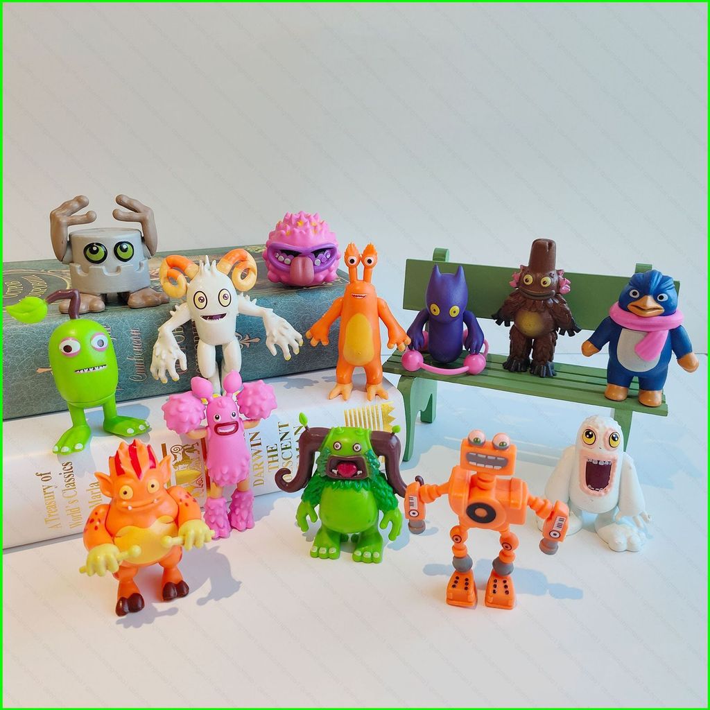 PS1 13pcs My Sing Monsters Action Figure Ghazt Noggin Mammott Pango Furcorn Maw Drumpler PomPom ของเ