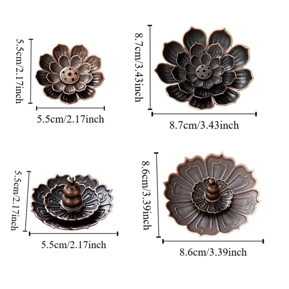AUGUSTINA กระถางธูป, 2/3 ชั้นที่ถอดออกได้ผู้ถือธูป Ash Catcher, เครื่องประดับ 6 หลุม Lotus Design Vintage Lotus Aromatherapy Stand Office Use ราคา ถูกที่สุด ดีลบีเคเค แกลเลอรีภาพที่ 2
