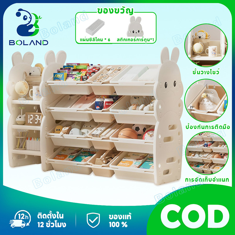 🔥Boland🔥ชั้นเก็บของเด็ก ชั้นเก็บของเล่น ขาตั้งจอแสดงผล โครงสร้างแข็งแรง เก็บของอเนกประสงค์