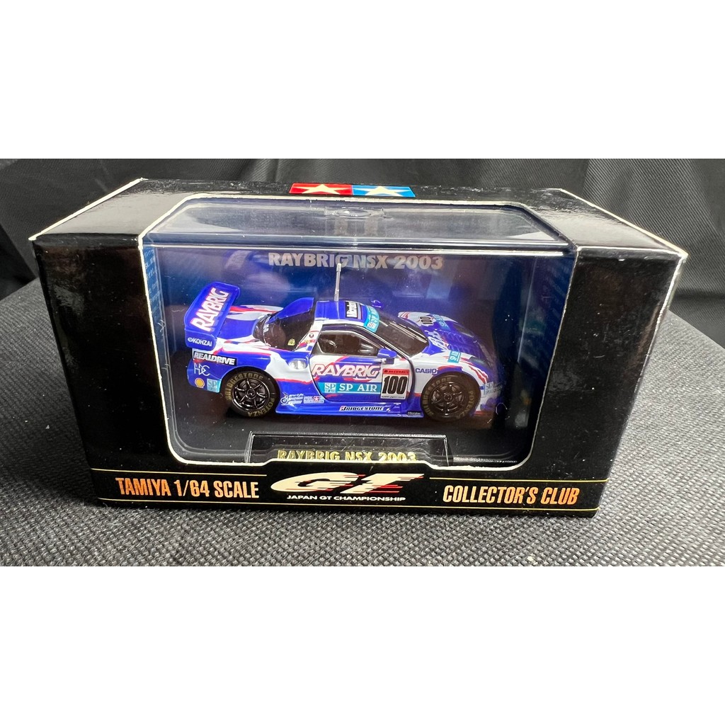 Tamiya 1/64 RAYBRIG NSX 2003 Racing Model, Blue Body with White Racing Number 100, with Original Dis