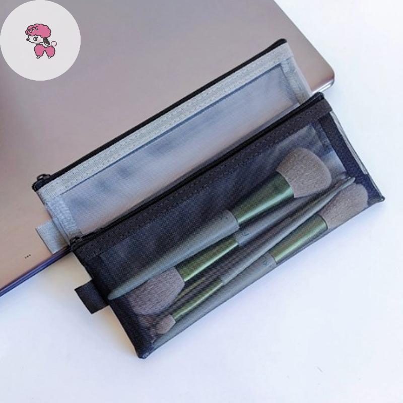 GRL กระเป๋าแต่งหน้าลิปสติกแปรงแต่งหน้ากระเป๋านักเรียนตาข่ายสีดินสอ Ins Travel Cosmetic Organizer TH