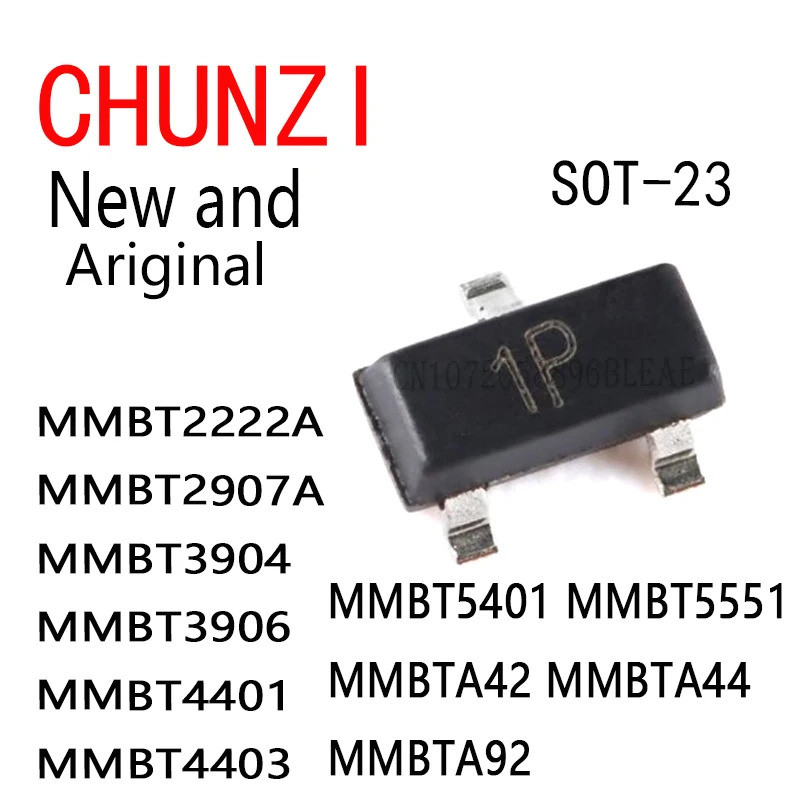 100PCS SOT-23 MMBT22A MMBT2907A MMBT3904 MMBT3906 MMBT4401 MMBT4403 MMBT5401 MMBT5551 MMBTA42 MMBTA4