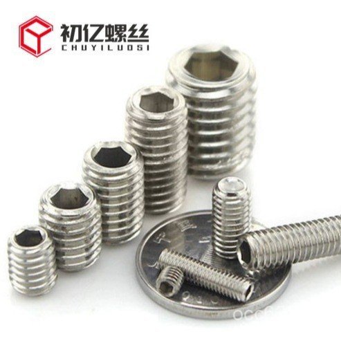 สกรูกระชับปลายแบน DIN913 ลวดด้านบนเครื่องเมตรสแตนเลส Headless เซี่ยงไฮ้ A2-70 สกรูซ็อกเก็ตหกเหลี่ยม 