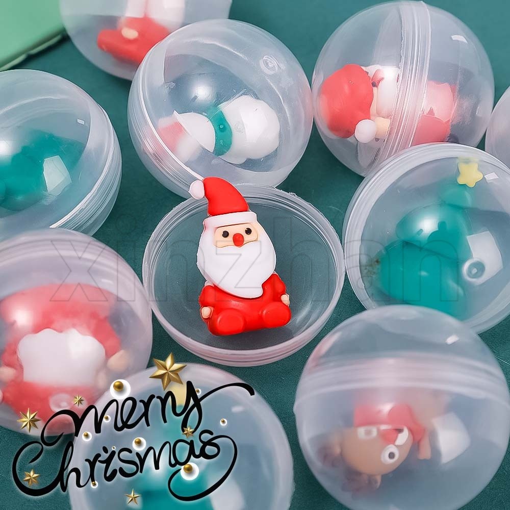 ลูกบอลกาชาปองซานต้า กวางเรนเดียร์ และต้นคริสต์มาสแบบสุ่ม 1 ลูก / ของเล่นแปลกใหม่ลายการ์ตูนน่ารัก / ไข่เซอร์ไพรส์แบบผสม