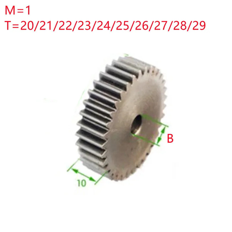 1 Piece 1M Flat Spur Gear Wheel 1M20T 21T 22T 23T 24T 25T 26T 27T 28T 29T  Steel Motor Gear