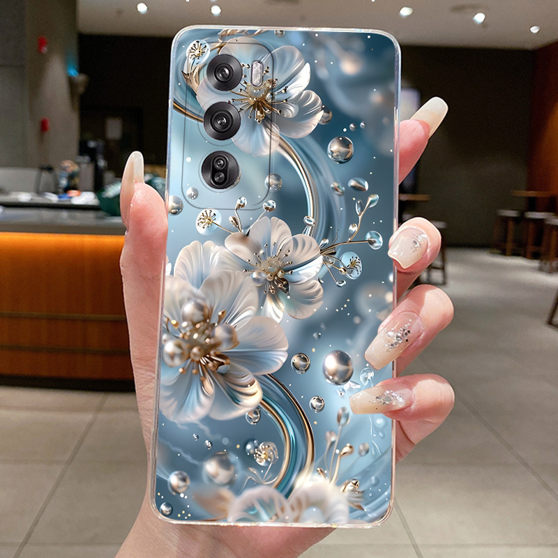 สําหรับOppo Reno 12 5G CPH2625 ฝาหลังOppo Reno 12 Pro 5G CPH2629 Case Clearหรูหราแฟชั่นผีเสื้อดอกไม้Soft TPU Jellyปลอก ราคา ถูกที่สุด ดีลบีเคเค แกลเลอรีภาพที่ 2