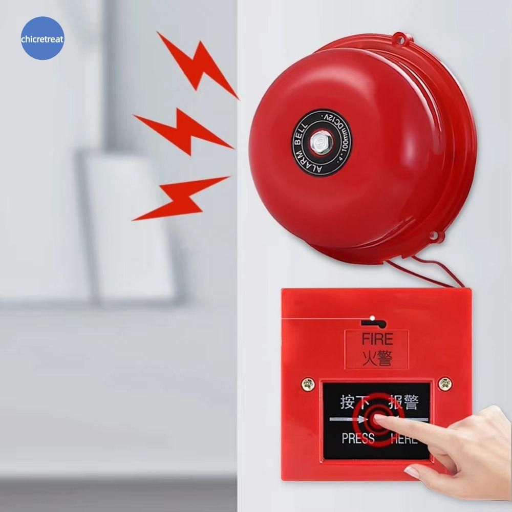 CHICRETREAT Point Fire Alarm, โลหะกันน้ําภายใน Strike Alarm Bell, ติดตั้งง่าย AC 220V Electric Bell 