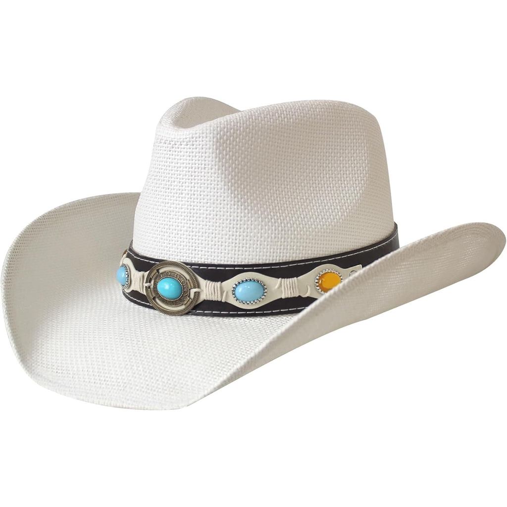 Wildarms Cowboy Hat,Cowgirl Hat,Cowboy Hats for Women/Mens/Straw Wide with Shapeable Brim Western Co