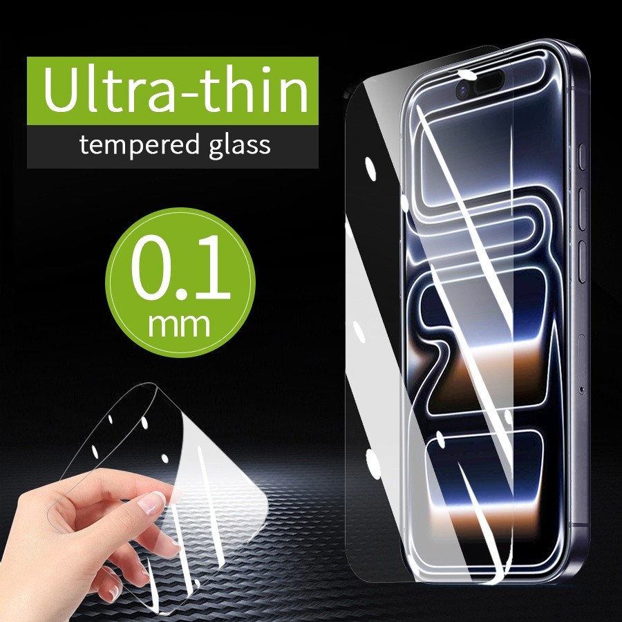 ฟิล์มกระจกบางเฉียบ ส่วนโค้งขนาดใหญ่ สำหรับ iPhone 17 Pro Max 17 Air 16 Pro Max 15 14 13 13 11 Pro Ma