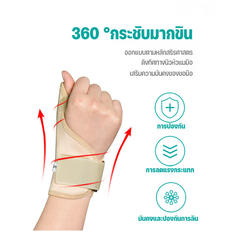 ที่ป้องกันข้อมือพร้อมแผ่นอลูมิเนียมสำหรับนิ้วหัวแม่มือ ดามนิ้วโป้งเฝือกนิ้วโป้งอุปกรณ์พยุงข้อมือWrist Brace Thumb Splint ราคา ถูกที่สุด ดีลบีเคเค แกลเลอรีภาพที่ 2